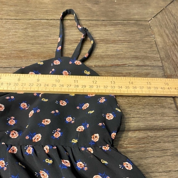 Womens Forever 21 Black Floral Print Spaghetti Strap High Low Dress S. - Picture 7 of 9